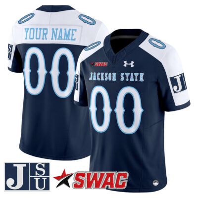 Jackson State Tigers 2025 Vapor Limited Custom Jersey - Navy Alternate