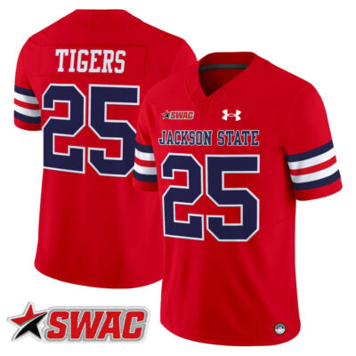 Jackson State Tigers 2025 Vapor Limited Jersey - Red #25 Tigers