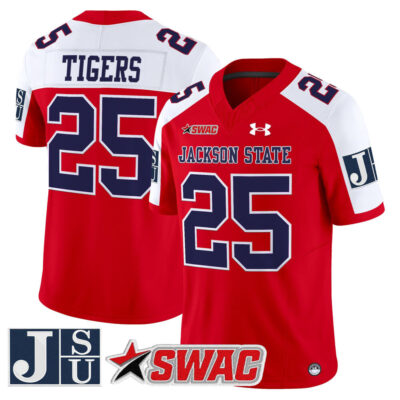 Jackson State Tigers 2025 Vapor Limited Jersey - Red Alternate #25 Tigers