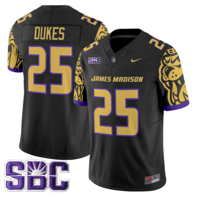 James Madison Dukes 2025 Vapor Limited Jersey - Black #25 Dukes