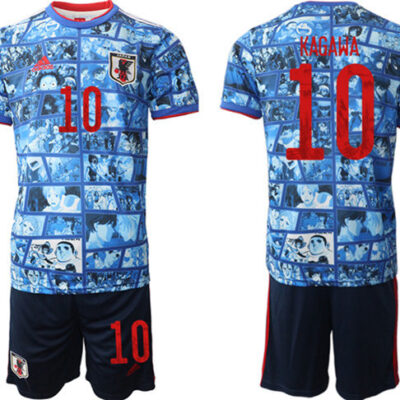 Japan #10 Kagawa Blue Home Soccer Jersey Suit