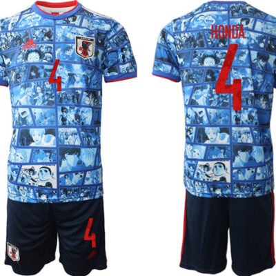 Japan #4 Honda Blue Home Soccer Jersey Suit