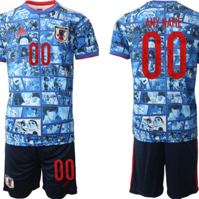 Japan Custom Blue Home Soccer Jersey Suit