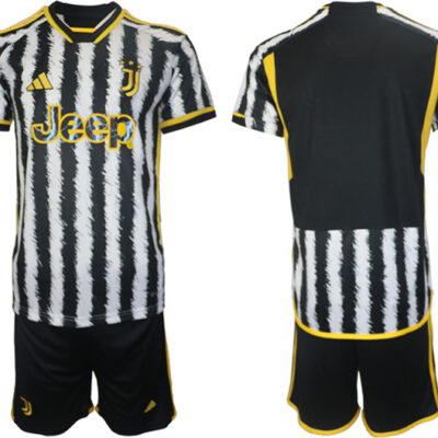 Juventus FC Custom 2023/24 White/Black Home Soccer Jersey Suit