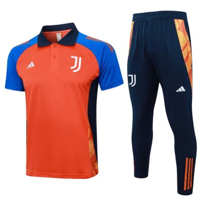 Juventus Polo + Pants 2024 2025 Orange Training Tracksuit