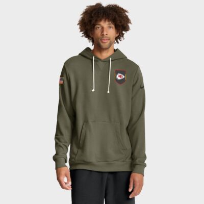 Kansas City Chiefs 2025 Salute to Service Sideline Standard Issue Dri-FIT Hoodie - Olive