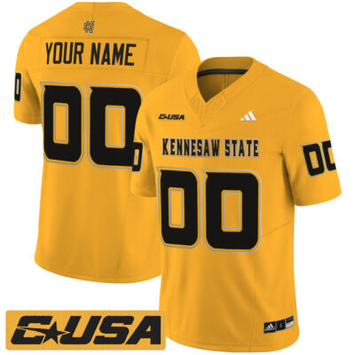 Kennesaw State Owls 2025 Vapor Limited Custom Jersey - Gold
