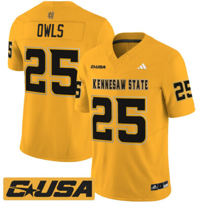 Kennesaw State Owls 2025 Vapor Limited Jersey - Gold #25 Owls