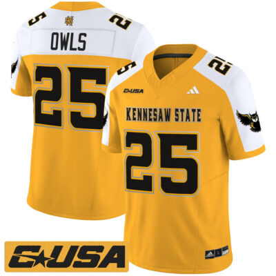 Kennesaw State Owls 2025 Vapor Limited Jersey - Gold Alternate #25 Owls