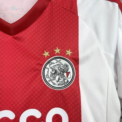 Kids' Kit Soccer Jersey Suit Ajax I 25/26 - White and Red - Image 3