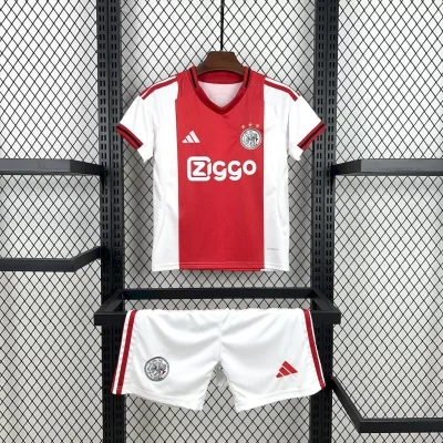 Kids' Kit Soccer Jersey Suit Ajax I 25/26 - White and Red