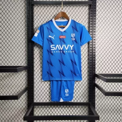 Kids' Kit Soccer Jersey Suit Al-Hilal I 23/24 - Blue