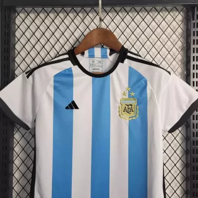 Alternative view of Kids' Kit Soccer Jersey Suit Argentina I 2022/23 - White and Blue