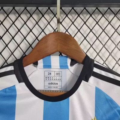 Kids' Kit Soccer Jersey Suit Argentina I 2022/23 - White and Blue - Image 3