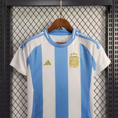 Alternative view of Kids' Kit Soccer Jersey Suit Argentina I 2024/25 - White and Blue