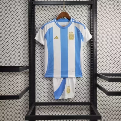 Kids' Kit Soccer Jersey Suit Argentina I 2024/25 - White and Blue