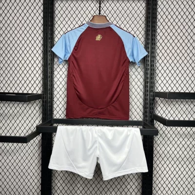 Alternative view of Kids' Kit Soccer Jersey Suit Aston Villa I 24/25 - Grena and Blue