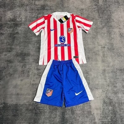 Kids' Kit Soccer Jersey Suit Atletico de Madrid I 25/26 - White and Red