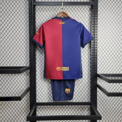 Alternative view of Kids' Kit Soccer Jersey Suit Barcelona Coldplay I 24/25 - Blue and Grena