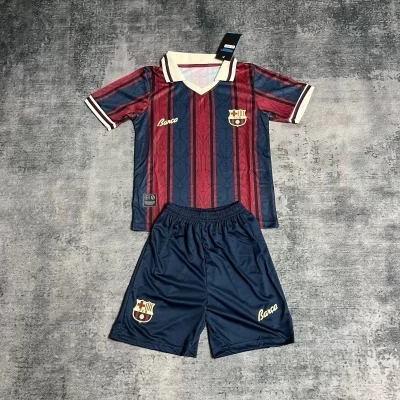 Kids' Kit Soccer Jersey Suit Barcelona Edicao Especial 25/26 Barca - Blue and Grena