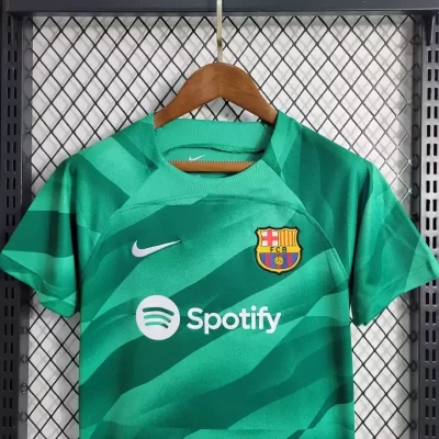Alternative view of Kids' Kit Soccer Jersey Suit Barcelona Goalkeeper 23/24 - Green