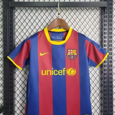 Alternative view of Kids' Kit Soccer Jersey Suit Barcelona I 10/11 - Blue and Grena