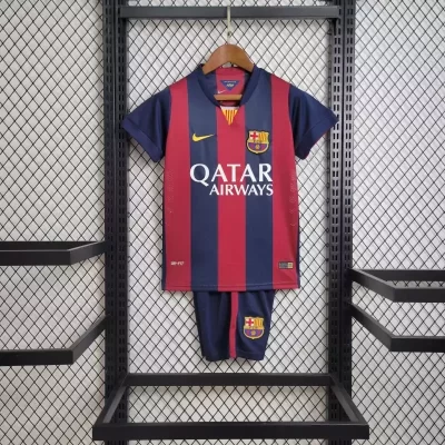 Kids' Kit Soccer Jersey Suit Barcelona I 14/15 - Blue and Grena