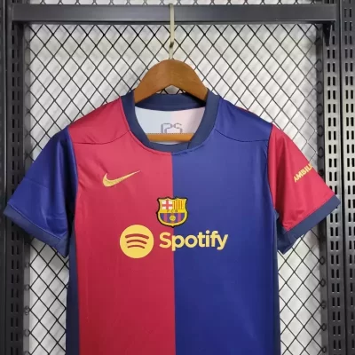 Alternative view of Kids' Kit Soccer Jersey Suit Barcelona I 24/25 - Blue and Grena