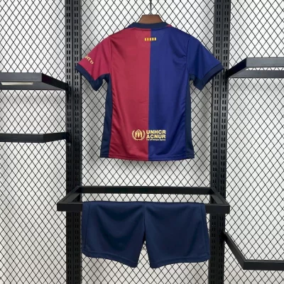 Alternative view of Kids' Kit Soccer Jersey Suit Barcelona I 24/25 - Blue and Grena