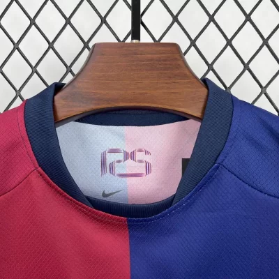 Kids' Kit Soccer Jersey Suit Barcelona I 24/25 - Blue and Grena - Image 3