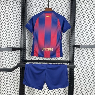 Alternative view of Kids' Kit Soccer Jersey Suit Barcelona I 25/26 - Blue and Grena