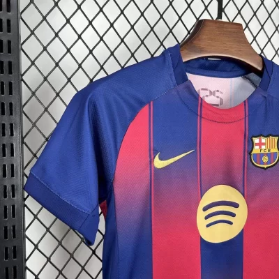 Kids' Kit Soccer Jersey Suit Barcelona I 25/26 - Blue and Grena - Image 4