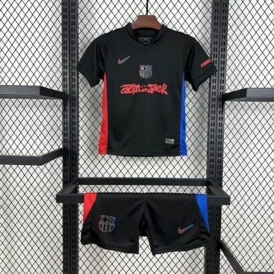 Kids' Kit Soccer Jersey Suit Barcelona II 24/25 - Black