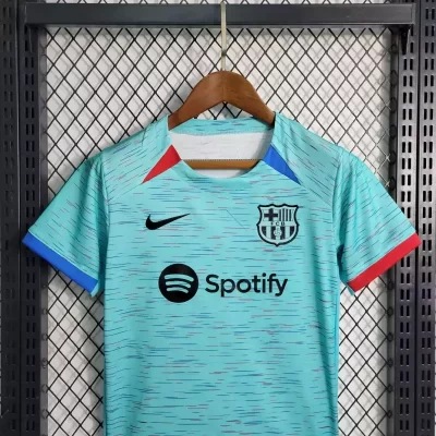 Alternative view of Kids' Kit Soccer Jersey Suit Barcelona III 23/24 - Aqua Green