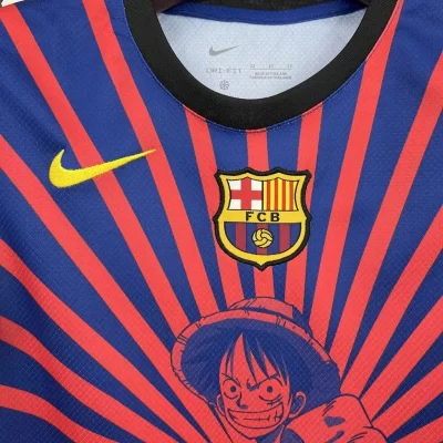 Kids' Kit Soccer Jersey Suit Barcelona One Piece 25/26 - Blue and Grena - Image 4