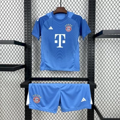 Kids' Kit Soccer Jersey Suit Bayern de Munique Goalkeeper 25/26 - Blue