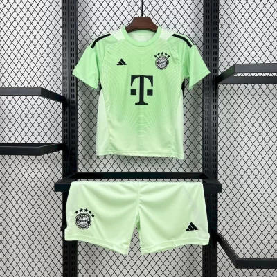 Kids' Kit Soccer Jersey Suit Bayern de Munique Goalkeeper 25/26 - Green