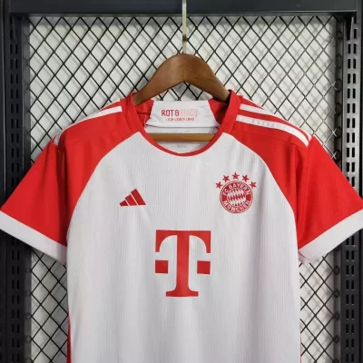 Alternative view of Kids' Kit Soccer Jersey Suit Bayern de Munique I 23/24 - White and Red