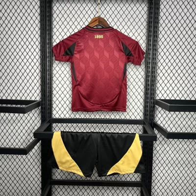 Alternative view of Kids' Kit Soccer Jersey Suit Belgica I 2024/25 - Grena and Black