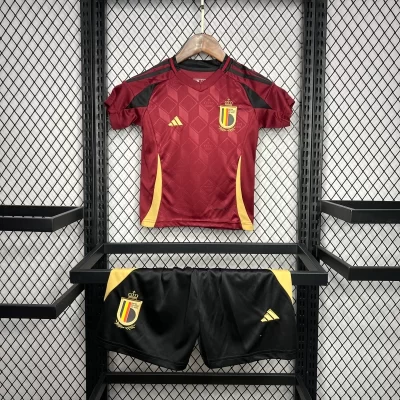 Kids' Kit Soccer Jersey Suit Belgica I 2024/25 - Grena and Black