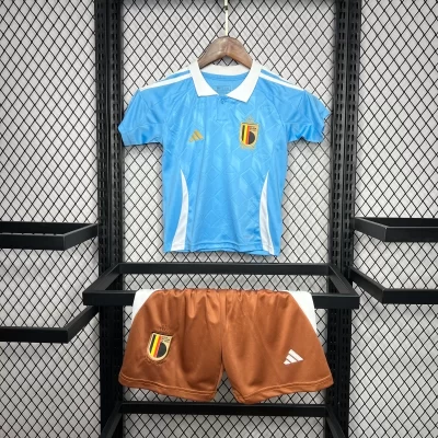Kids' Kit Soccer Jersey Suit Belgica II 2024/25 - Blue and Brown