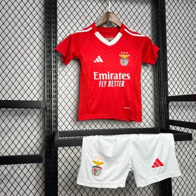 Kids' Kit Soccer Jersey Suit Benfica I 24/25 - Red and White - Image 3