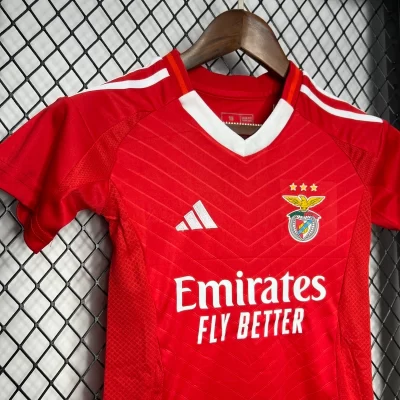Kids' Kit Soccer Jersey Suit Benfica I 24/25 - Red and White - Image 4