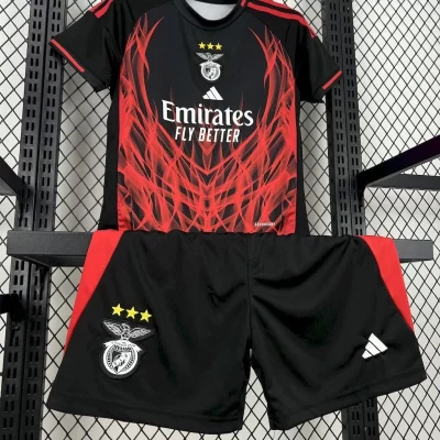 Kids' Kit Soccer Jersey Suit Benfica II 25/26 - Red and Black - Image 3