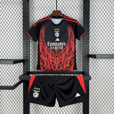 Kids' Kit Soccer Jersey Suit Benfica II 25/26 - Red and Black