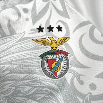 Kids' Kit Soccer Jersey Suit Benfica IV 24/25 - White and Black - Image 4
