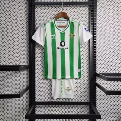 Kids' Kit Soccer Jersey Suit Betis I 23/24 - White and Green