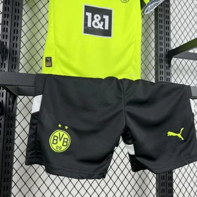 Kids' Kit Soccer Jersey Suit Borussia Dortmund 25/26 - Yellow/Green and Black - Image 3