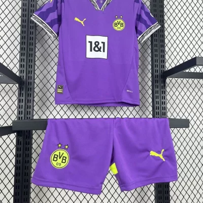 Kids' Kit Soccer Jersey Suit Borussia Dortmund Goalkeeper 24/25 - Purple - Image 3
