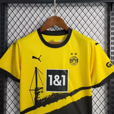 Alternative view of Kids' Kit Soccer Jersey Suit Borussia Dortmund I 23/24 - Yellow and Black
